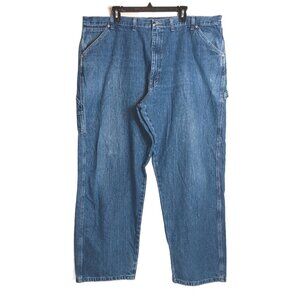 Wrangler Carpenter Jeans Mens 44x30 Medium Wash Straight Relaxed Fit 100% Cotton